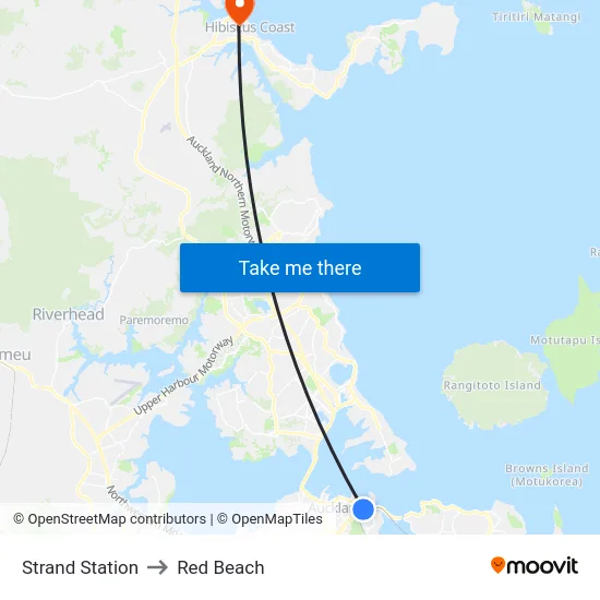 Strand Station to Red Beach map