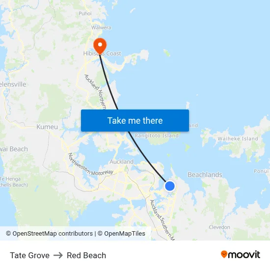 Tate Grove to Red Beach map