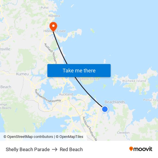 Shelly Beach Parade to Red Beach map