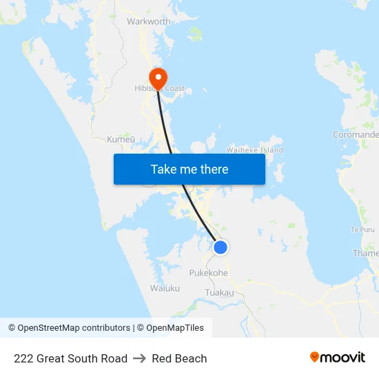 222 Great South Road to Red Beach map