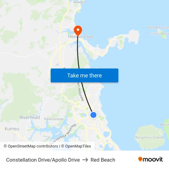 Constellation Drive/Apollo Drive to Red Beach map