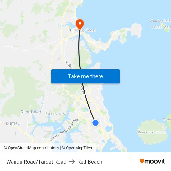 Wairau Road/Target Road to Red Beach map