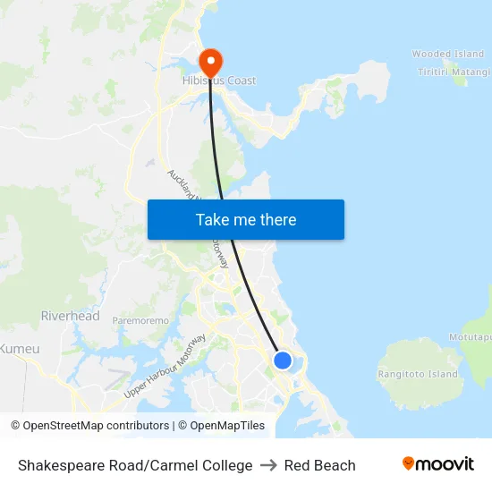 Shakespeare Road/Carmel College to Red Beach map