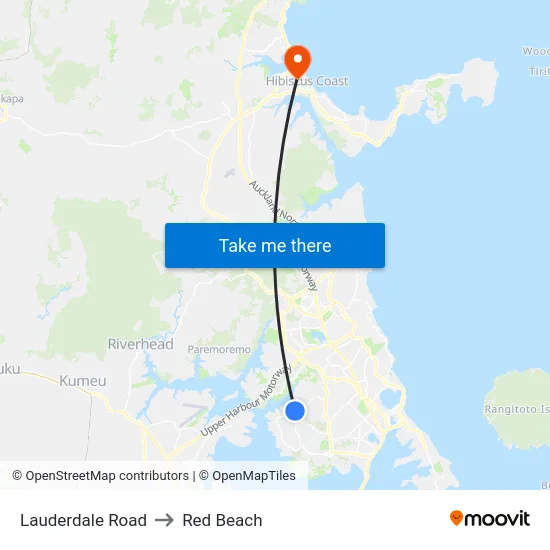 Lauderdale Road to Red Beach map