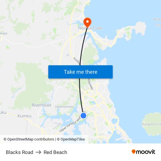 Blacks Road to Red Beach map