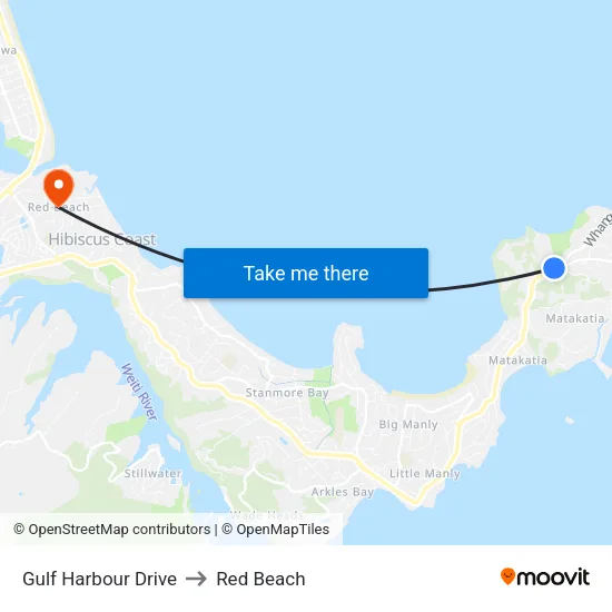 Gulf Harbour Drive to Red Beach map