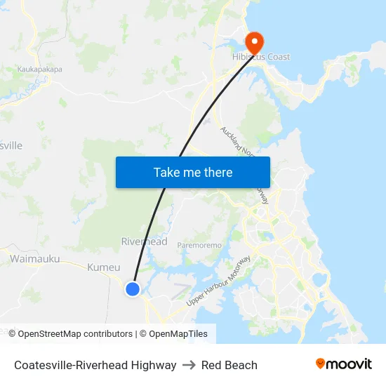 Coatesville-Riverhead Highway to Red Beach map