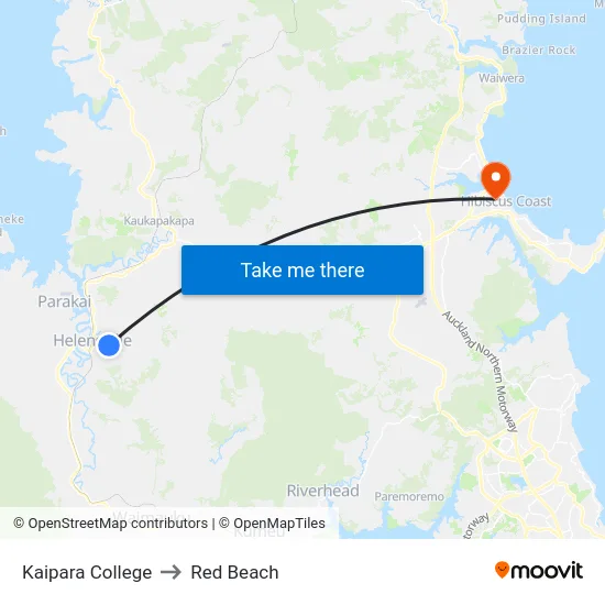 Kaipara College to Red Beach map