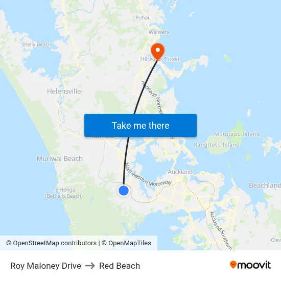 Roy Maloney Drive to Red Beach map