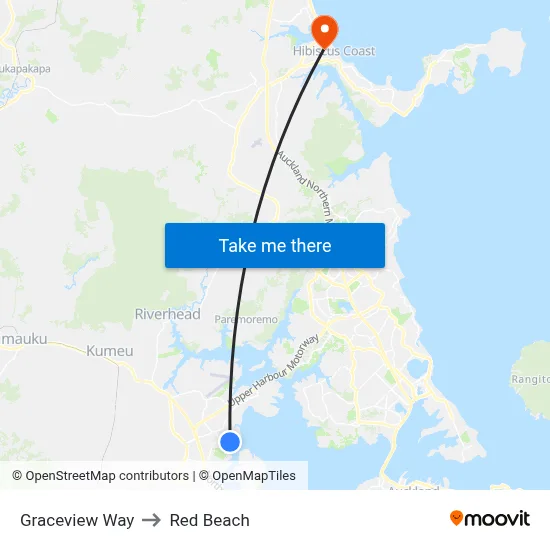 Graceview Way to Red Beach map