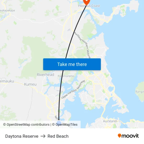 Daytona Reserve to Red Beach map