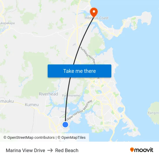 Marina View Drive to Red Beach map