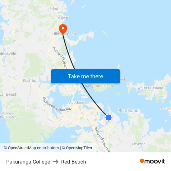 Pakuranga College to Red Beach map