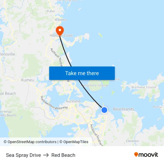 Sea Spray Drive to Red Beach map