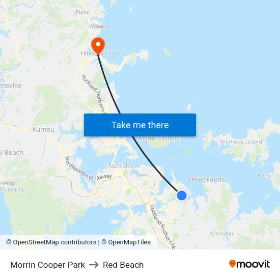 Morrin Cooper Park to Red Beach map