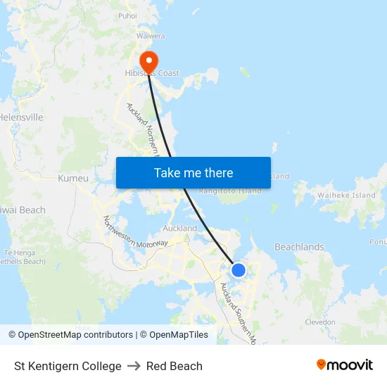St Kentigern College to Red Beach map