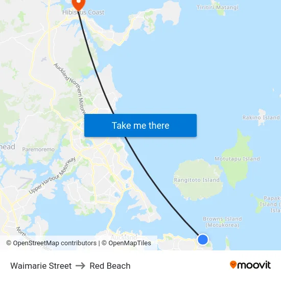 Waimarie Street to Red Beach map