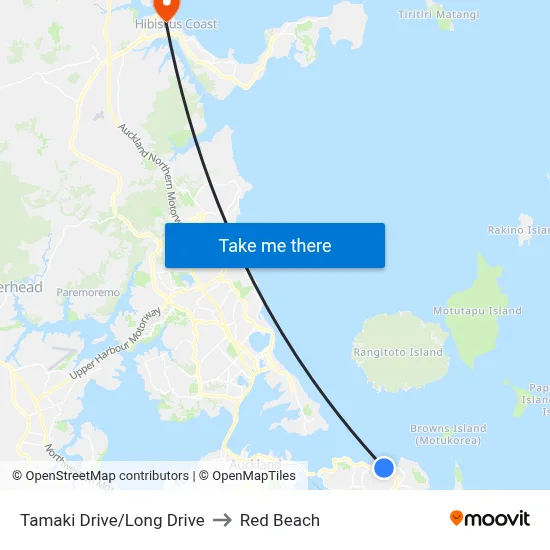 Tamaki Drive/Long Drive to Red Beach map