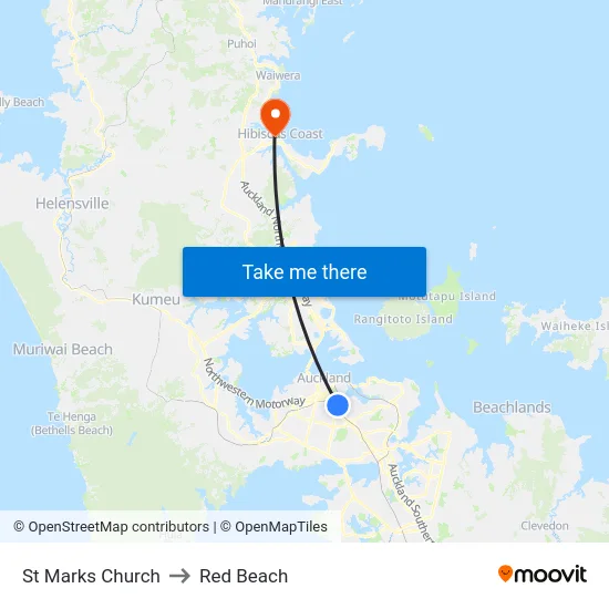 St Marks Church to Red Beach map