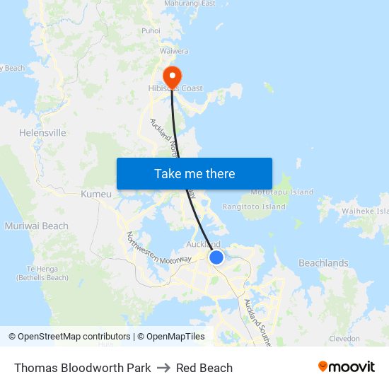 Thomas Bloodworth Park to Red Beach map