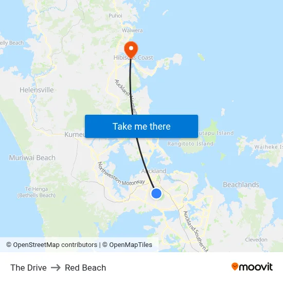 The Drive to Red Beach map