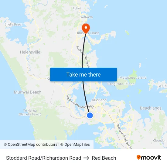 Stoddard Road/Richardson Road to Red Beach map