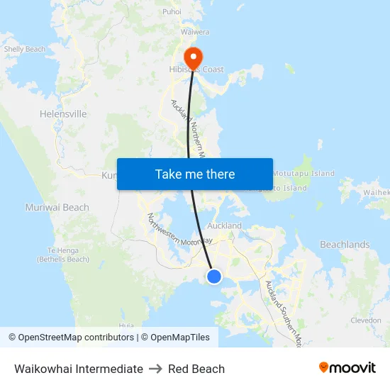 Waikowhai Intermediate to Red Beach map