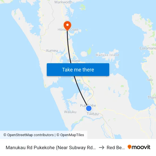 Manukau Rd, Pukekohe (Near Subway Rd) to Red Beach map