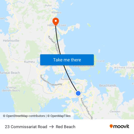 23 Commissariat Road to Red Beach map