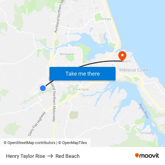 Henry Taylor Rise to Red Beach map