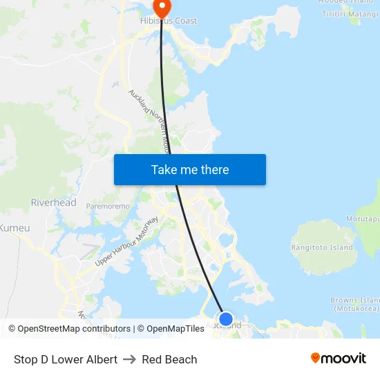 Stop D Lower Albert to Red Beach map