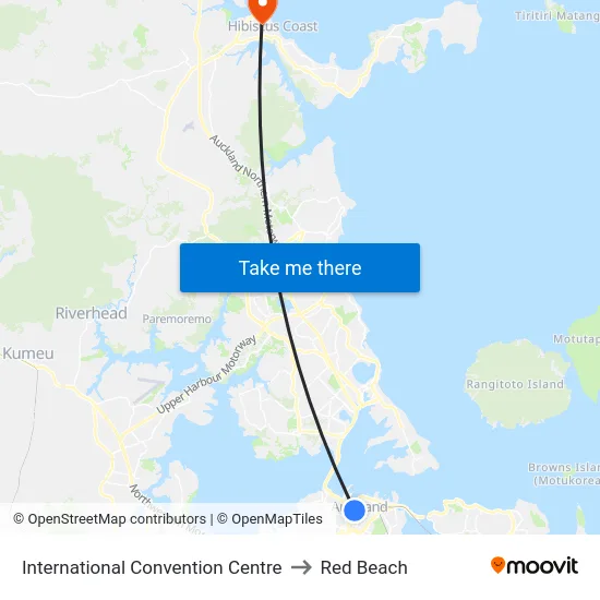 International Convention Centre to Red Beach map