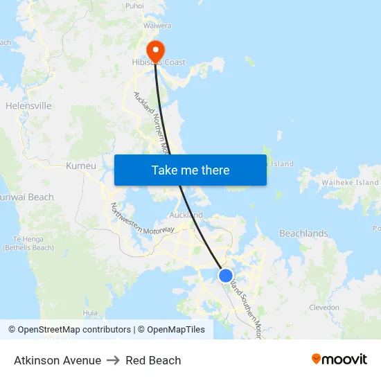 Atkinson Avenue to Red Beach map