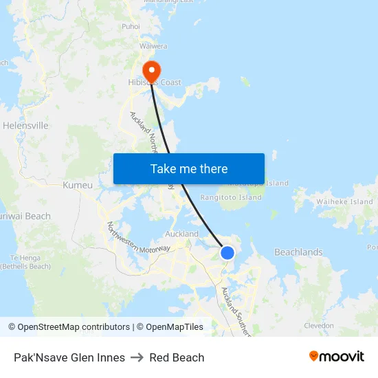 Pak'Nsave Glen Innes to Red Beach map