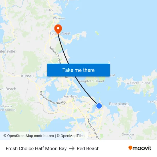 Fresh Choice Half Moon Bay to Red Beach map