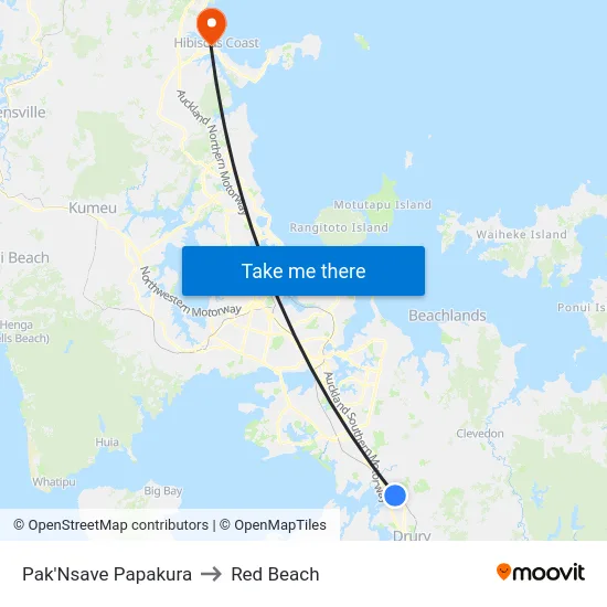 Pak'Nsave Papakura to Red Beach map