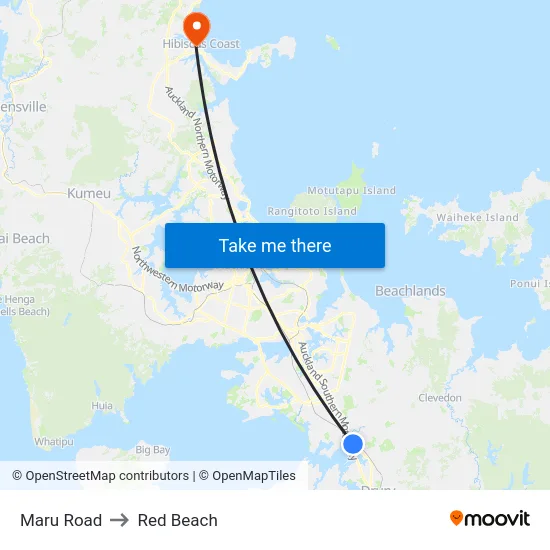 Maru Road to Red Beach map