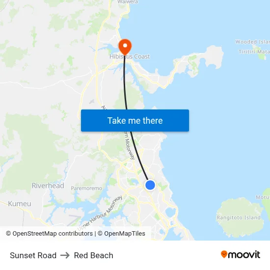 Sunset Road to Red Beach map