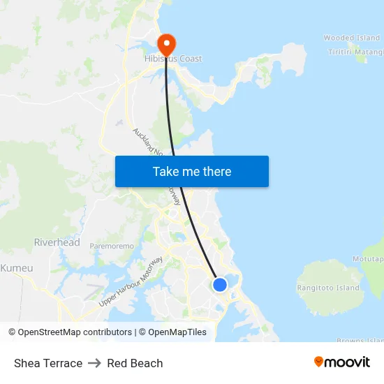 Shea Terrace to Red Beach map