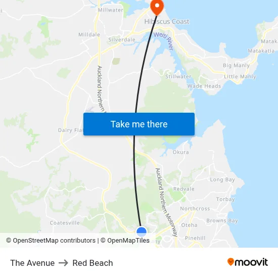 The Avenue to Red Beach map