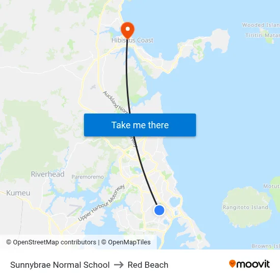 Sunnybrae Normal School to Red Beach map