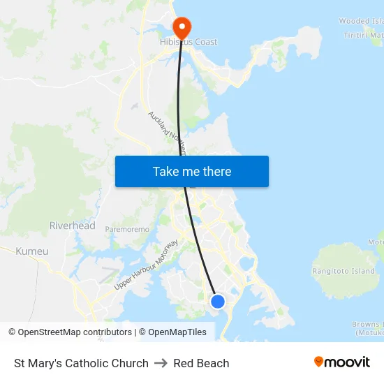 St Mary's Catholic Church to Red Beach map