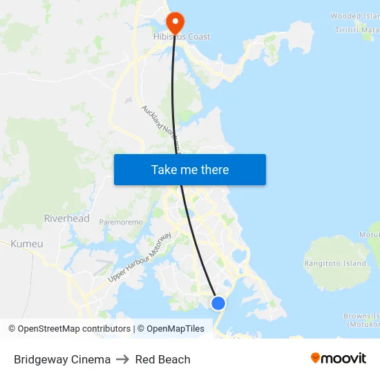 Bridgeway Cinema to Red Beach map