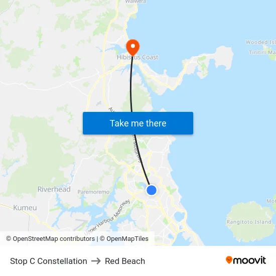 Stop C Constellation to Red Beach map