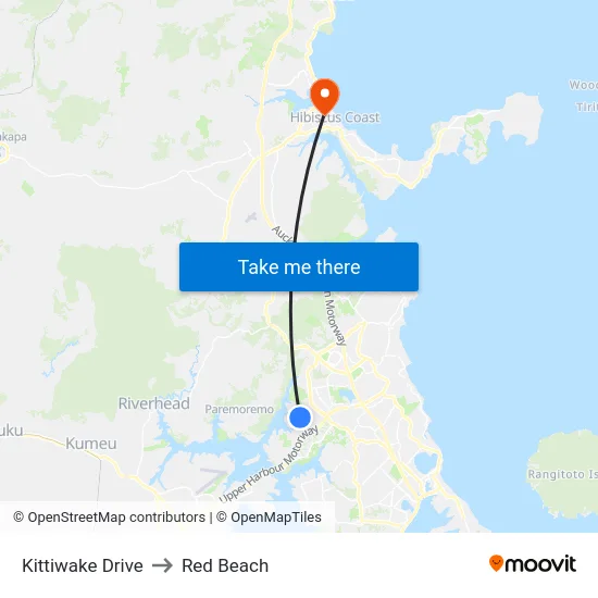 Kittiwake Drive to Red Beach map
