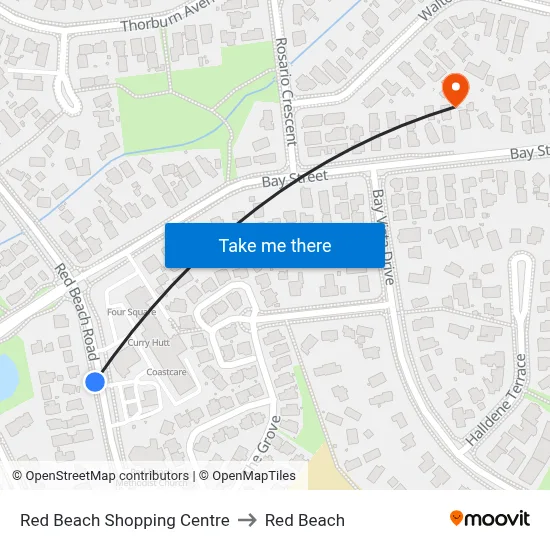 Red Beach Shopping Centre to Red Beach map