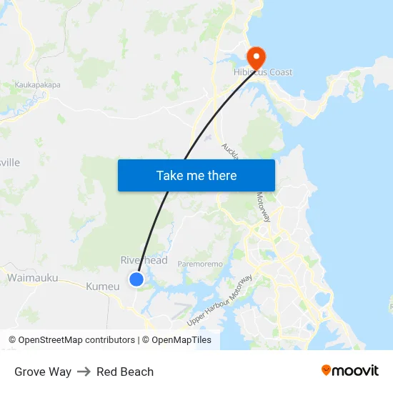 Grove Way to Red Beach map