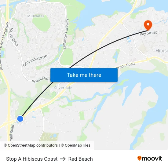 Stop A Hibiscus Coast to Red Beach map