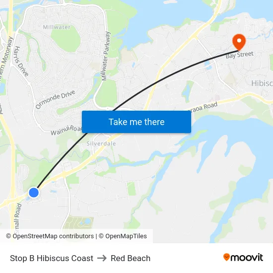 Stop B Hibiscus Coast to Red Beach map