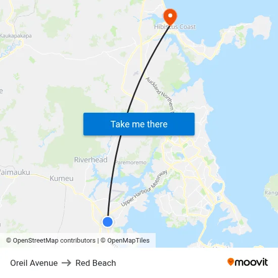 Oreil Avenue to Red Beach map